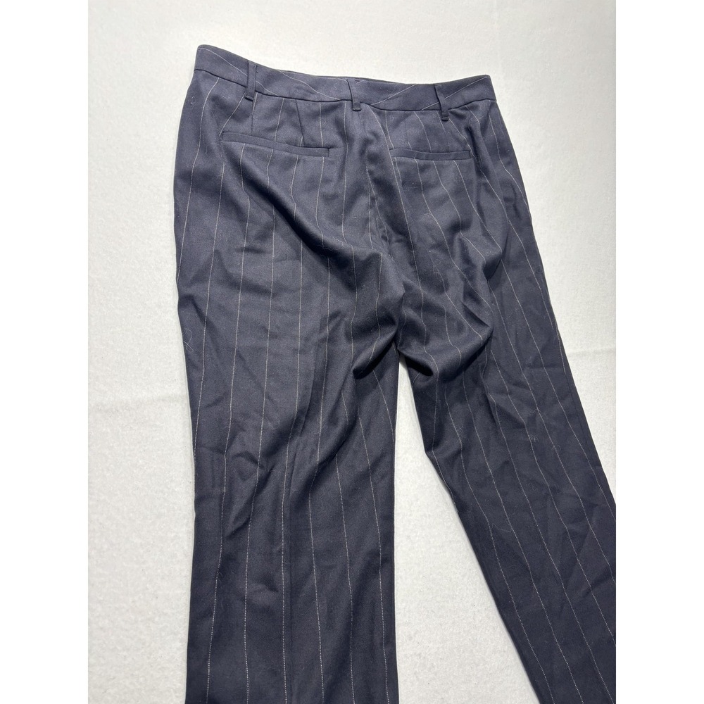Lauren Ralph Lauren Dress Pants Womens 12 Black Pinstripe Straight Leg Twill - Picture 14 of 15